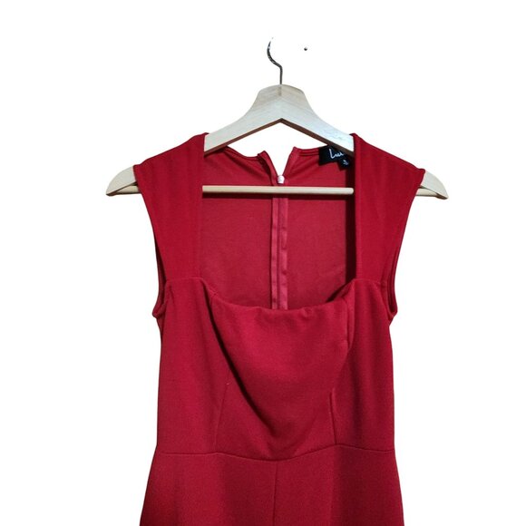 Lulus Vibrant Red Sleeveless Jumpsuit Wide leg Womens size Small - Picture 3 of 5